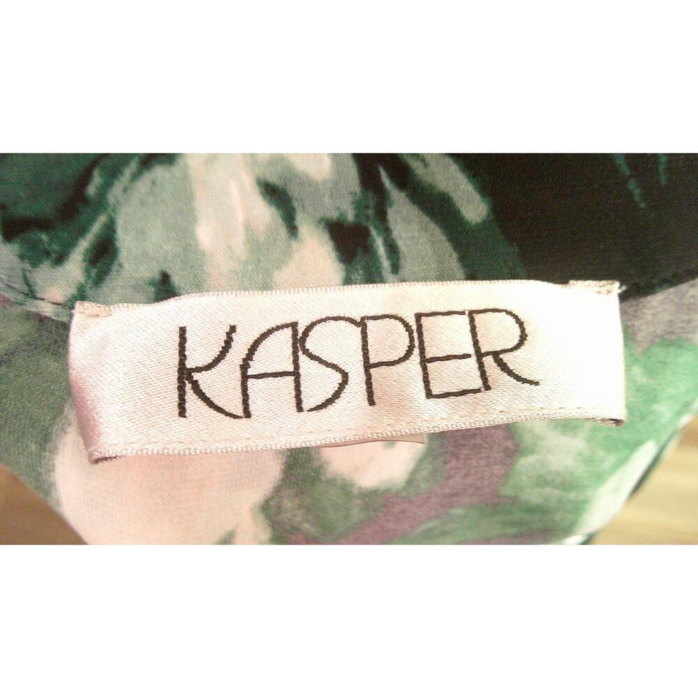 Kasper Bell Sleeve Green Floral Blouse XL/1X - Picture 4 of 6